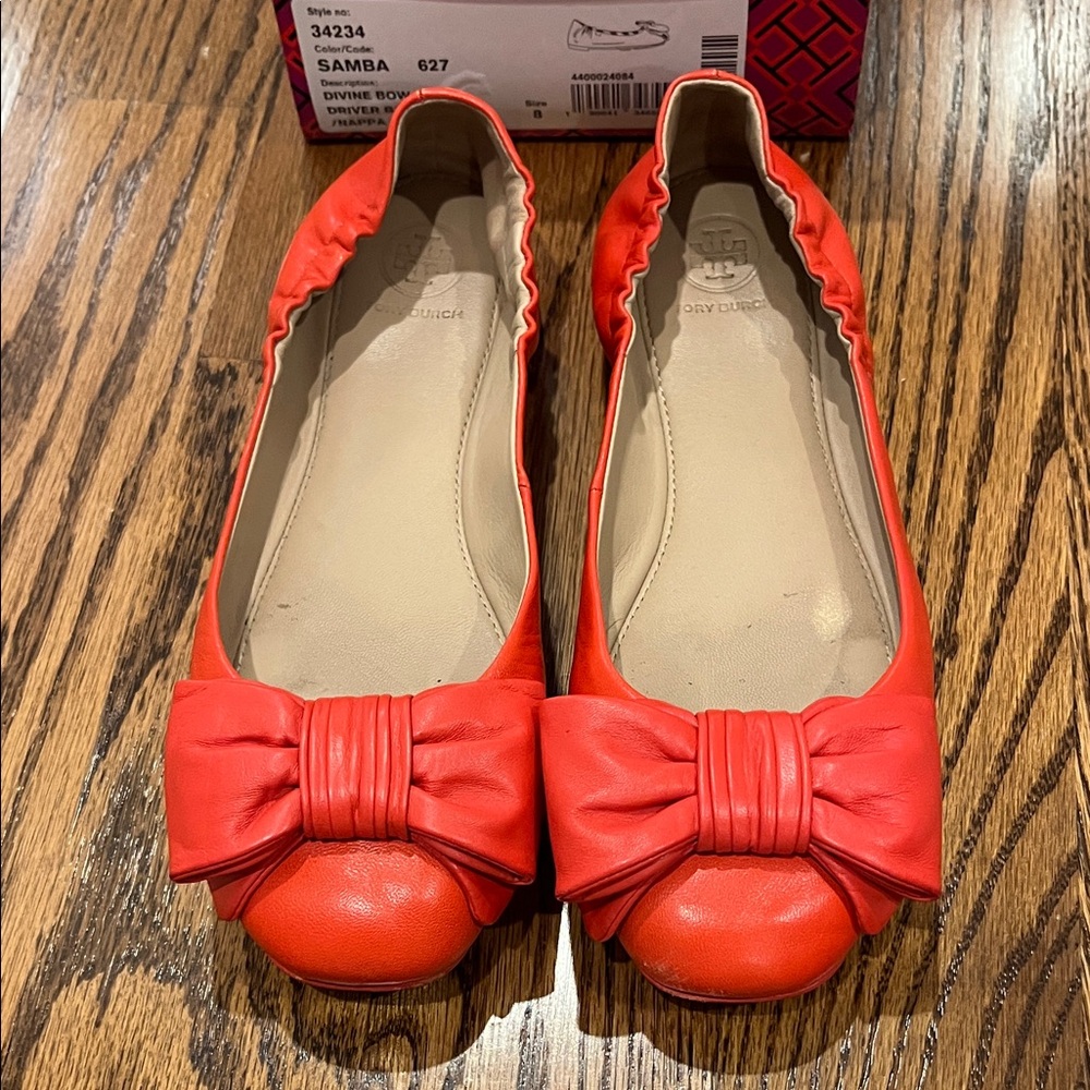 Red Tory Burch Ballet Flats